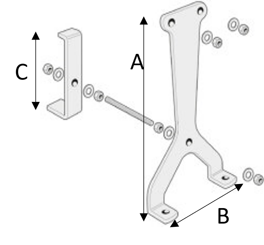 Stud bolt mounted support legs 